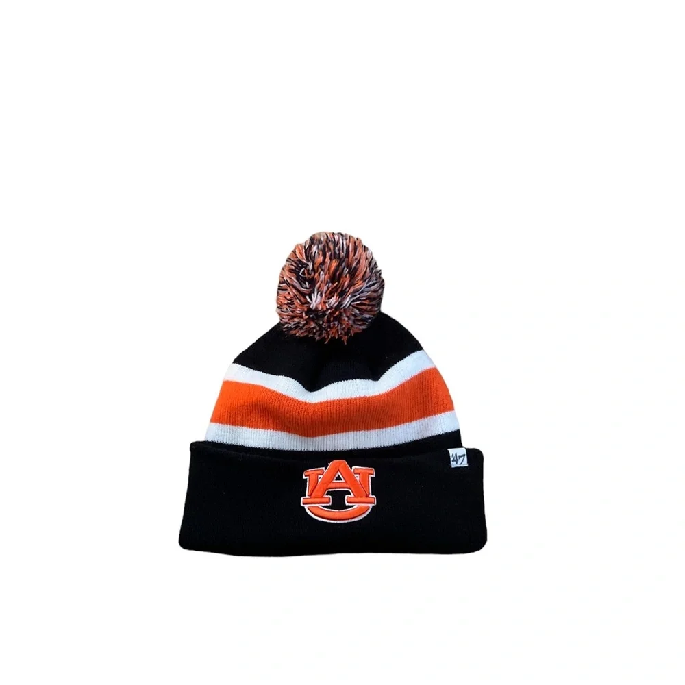 Forty Seven Brand Kids ‘47‎ Navy Auburn Tigers Cuffed Knit Hat Beanie with Pom